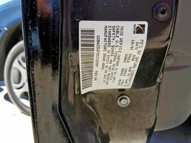 1G8AZ52F85Z122384 - 2005 SATURN ION LEVEL BLACK photo 10