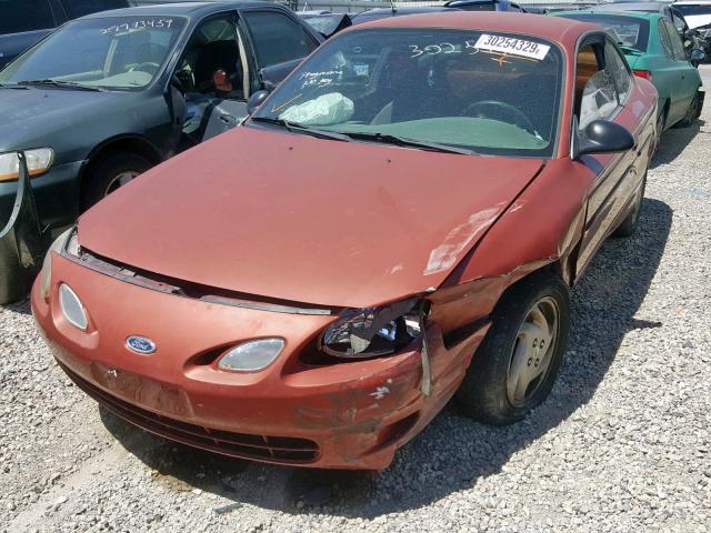 3FAFP11341R174214 - 2001 FORD ESCORT ZX2 RED photo 2