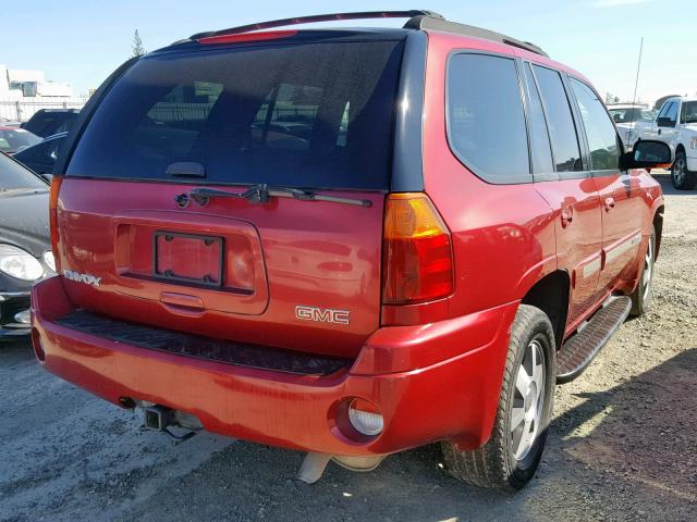 1GKDT13S742170186 - 2004 GMC ENVOY RED photo 4