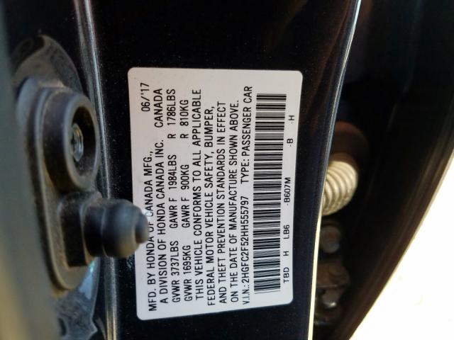 2HGFC2F52HH555797 - 2017 HONDA CIVIC LX  photo 10