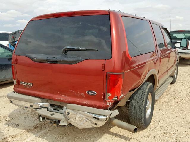 1FMNU42F0YEE49806 - 2000 FORD EXCURSION RED photo 4