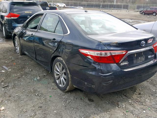 4T1BD1FK9FU162783 - 2015 TOYOTA CAMRY HYBR BLUE photo 3