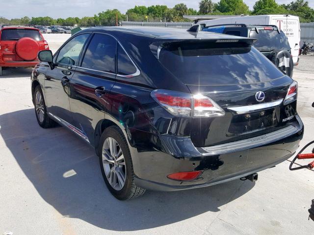 2T2ZB1BA4FC004012 - 2015 LEXUS RX 450H BLACK photo 3