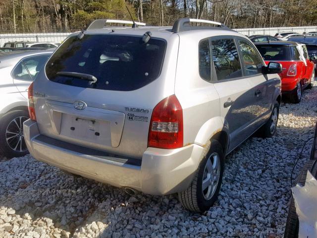 KM8JM12B85U168705 - 2005 HYUNDAI TUCSON GL SILVER photo 4