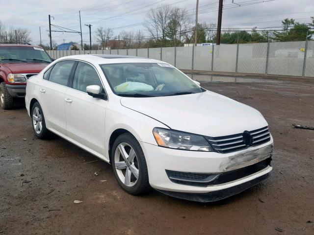 1VWBP7A38DC095074 - 2013 VOLKSWAGEN PASSAT SE WHITE photo 1