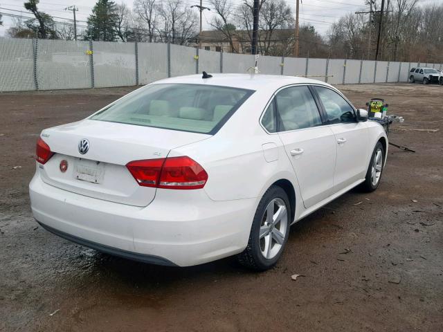 1VWBP7A38DC095074 - 2013 VOLKSWAGEN PASSAT SE WHITE photo 4