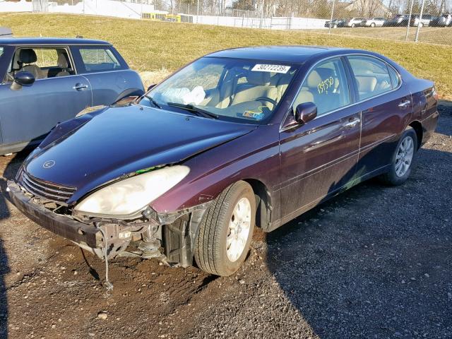 JTHBF30G320074651 - 2002 LEXUS ES 300 MAROON photo 2