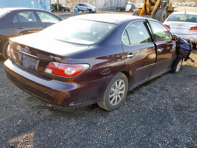 JTHBF30G320074651 - 2002 LEXUS ES 300 MAROON photo 4