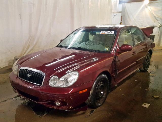 KMHWF25H44A001179 - 2004 HYUNDAI SONATA GL MAROON photo 2