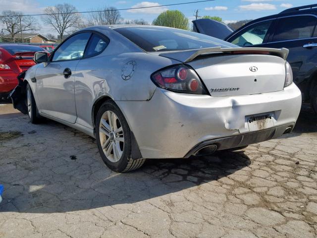 KMHHM66D28U291380 - 2008 HYUNDAI TIBURON GS SILVER photo 3