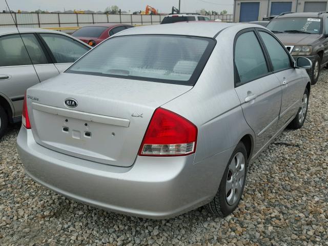 KNAFE221695621415 - 2009 KIA SPECTRA EX SILVER photo 4