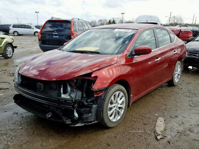 3N1AB7AP3JY297973 - 2018 NISSAN SENTRA S RED photo 2