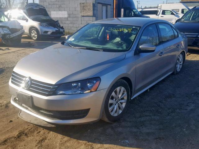 1VWAP7A30DC149754 - 2013 VOLKSWAGEN PASSAT S SILVER photo 2