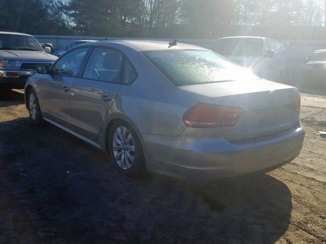 1VWAP7A30DC149754 - 2013 VOLKSWAGEN PASSAT S SILVER photo 3