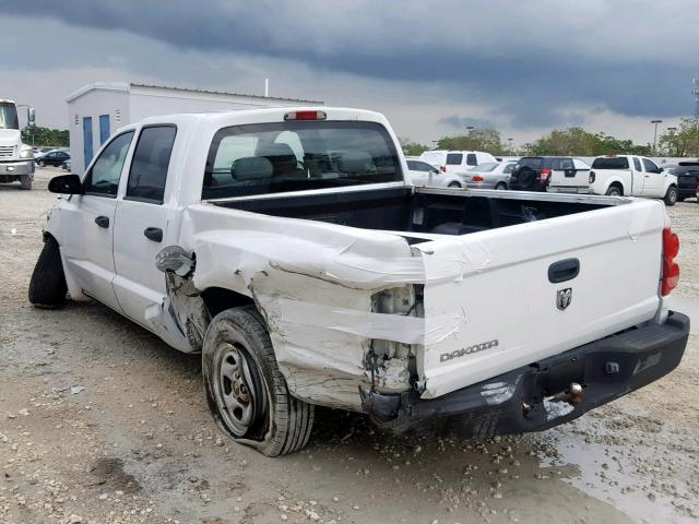 1D7HE28K77S259241 - 2007 DODGE DAKOTA QUA WHITE photo 3