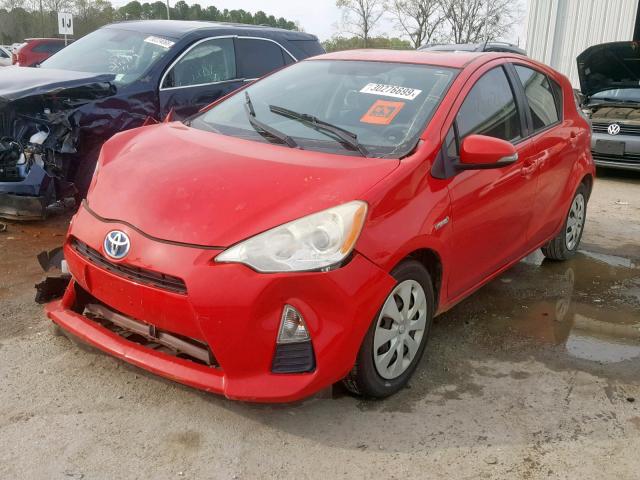 JTDKDTB31C1510488 - 2012 TOYOTA PRIUS C RED photo 2