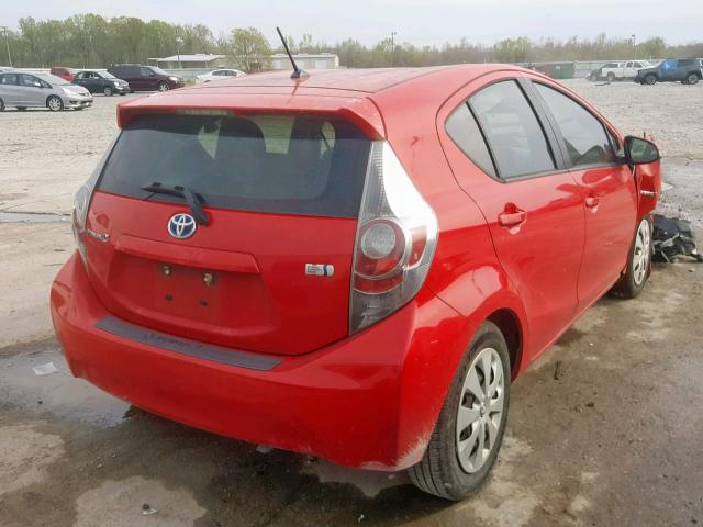 JTDKDTB31C1510488 - 2012 TOYOTA PRIUS C RED photo 4