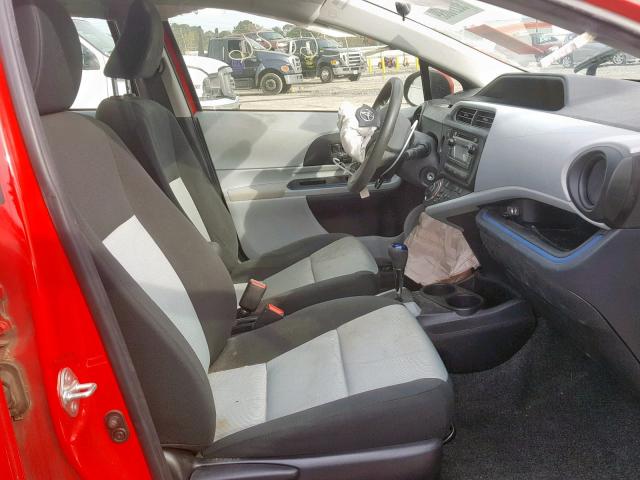 JTDKDTB31C1510488 - 2012 TOYOTA PRIUS C RED photo 5