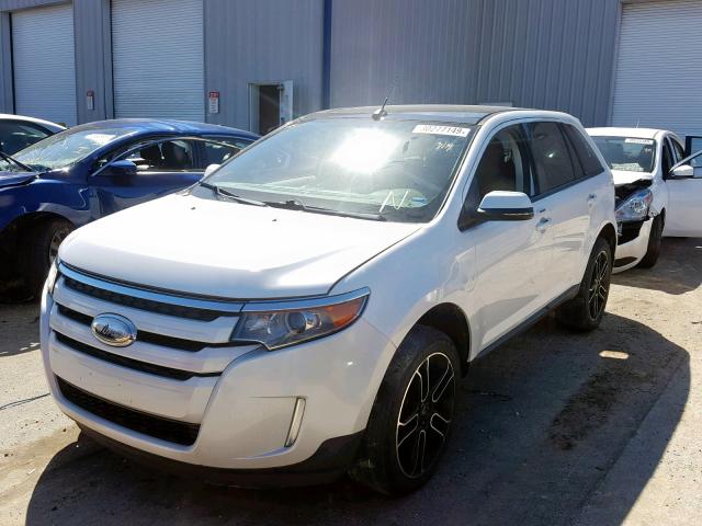 2FMDK4JC3DBA09268 - 2013 FORD EDGE SEL WHITE photo 2