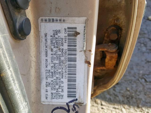 1Y1SK5267SZ015901 - 1995 GEO PRIZM BASE TAN photo 10