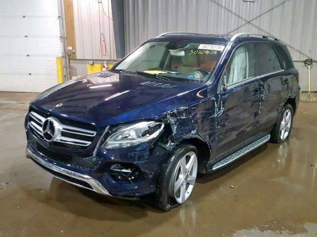 4JGDA5HB0JB074585 - 2018 MERCEDES-BENZ GLE 350 4M BLUE photo 2