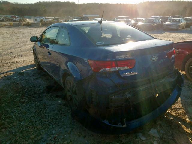 KNAFW6A33B5370706 - 2011 KIA FORTE SX BLUE photo 3