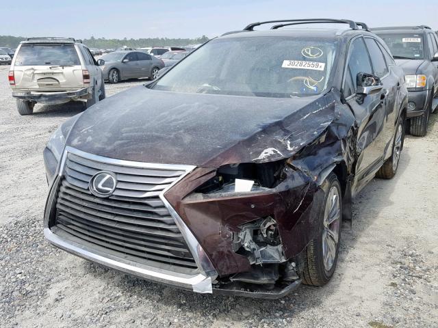 JTJGZKCA2J2005871 - 2018 LEXUS RX 350 L BROWN photo 2