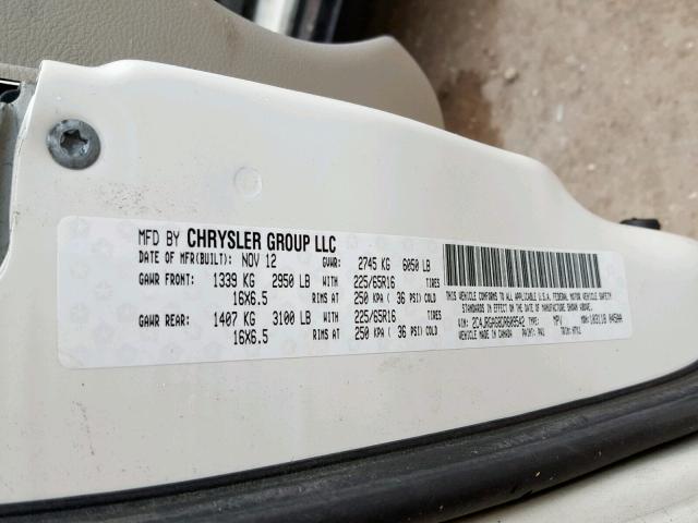 2C4JRGAG8DR609542 - 2013 RAM TRADESMAN WHITE photo 10