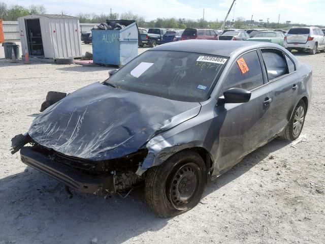 3VW2K7AJ3EM218924 - 2014 VOLKSWAGEN JETTA BASE GRAY photo 2