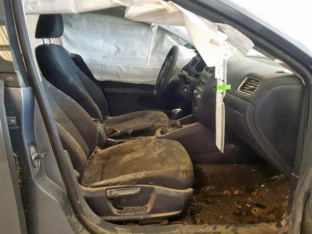 3VW2K7AJ3EM218924 - 2014 VOLKSWAGEN JETTA BASE GRAY photo 5