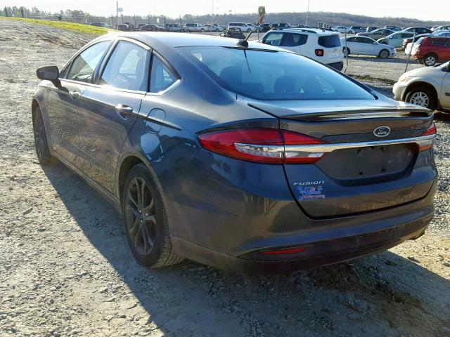 3FA6P0G78JR238033 - 2018 FORD FUSION S GRAY photo 3