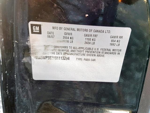 2G2WP552181113294 - 2008 PONTIAC GRAND PRIX BLACK photo 10