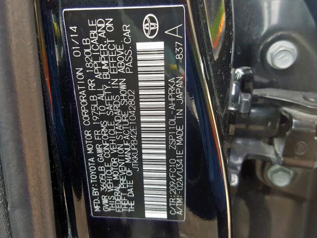 JTKKUPB42E1042802 - 2014 TOYOTA SCION XD BLACK photo 10