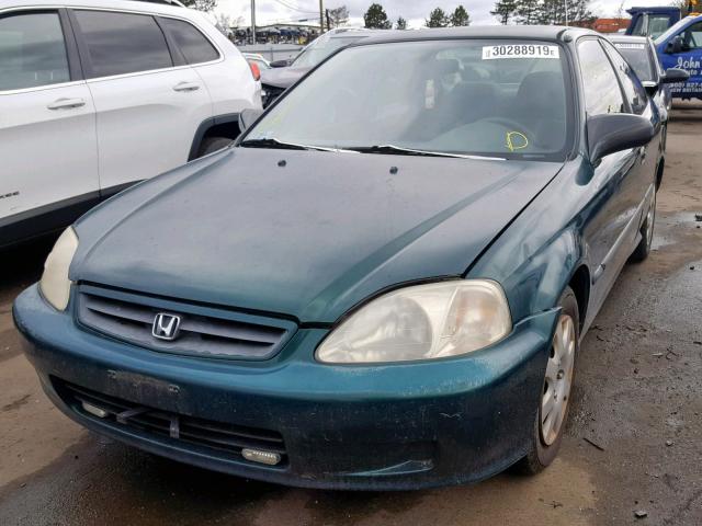 1HGEJ6121XL092106 - 1999 HONDA CIVIC DX GREEN photo 2