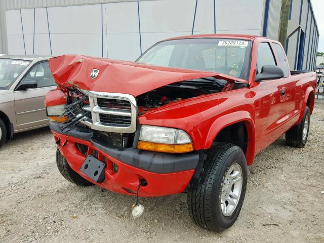 1D7HG32KX4S507745 - 2004 DODGE DAKOTA SPO RED photo 2