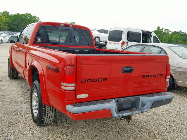 1D7HG32KX4S507745 - 2004 DODGE DAKOTA SPO RED photo 3