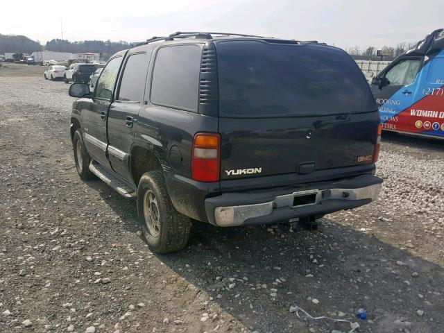 1GKEK13Z42J254540 - 2002 GMC YUKON BLACK photo 3