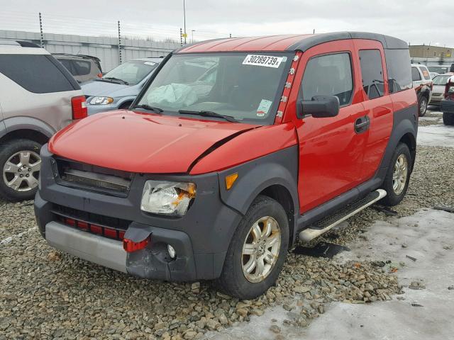 5J6YH286X6L001724 - 2006 HONDA ELEMENT EX RED photo 2