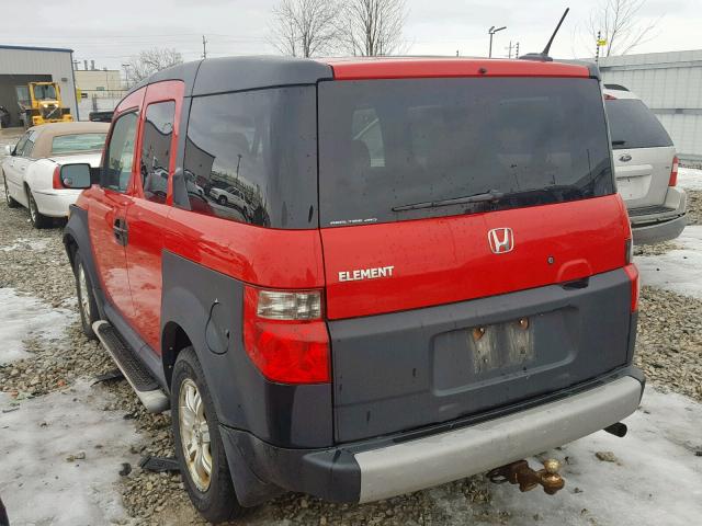 5J6YH286X6L001724 - 2006 HONDA ELEMENT EX RED photo 3