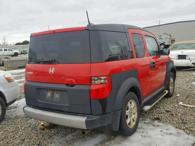 5J6YH286X6L001724 - 2006 HONDA ELEMENT EX RED photo 4