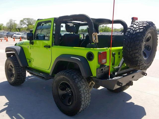 1C4AJWAG8CL253554 - 2012 JEEP WRANGLER S GREEN photo 3