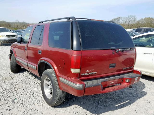 1GNCS13W4X2180439 - 1999 CHEVROLET BLAZER RED photo 3