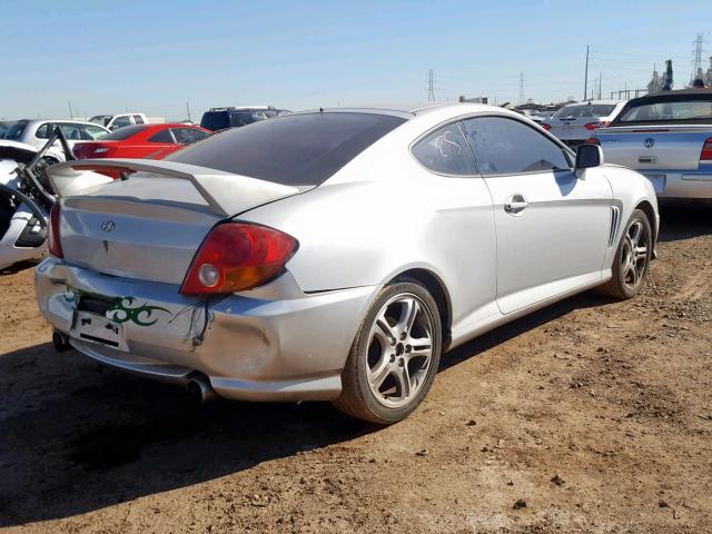 KMHHN65FX4U137901 - 2004 HYUNDAI TIBURON GT SILVER photo 4