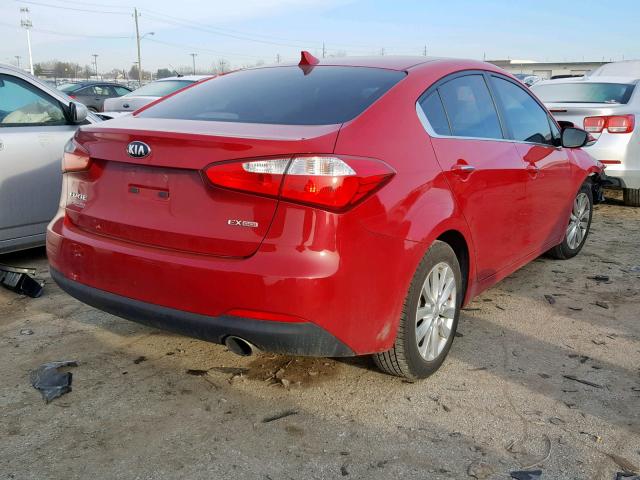 KNAFX4A88F5372177 - 2015 KIA FORTE EX RED photo 4