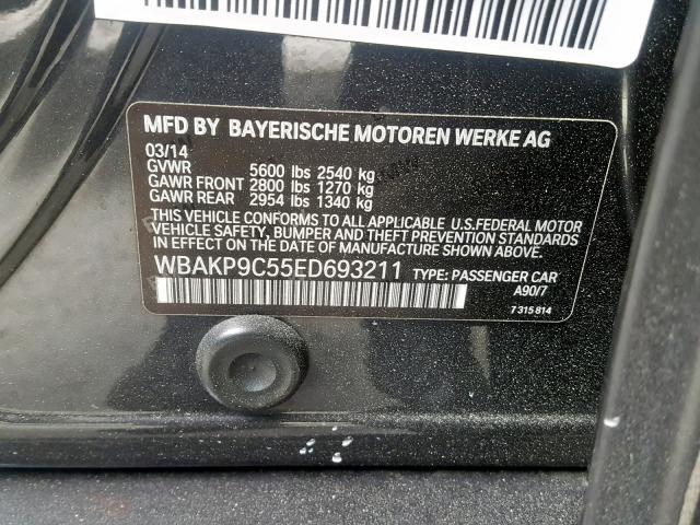 WBAKP9C55ED693211 - 2014 BMW 550 XI BLACK photo 10