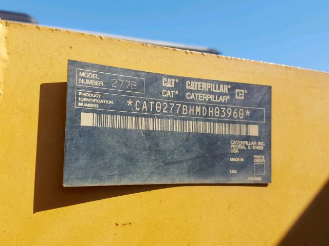 CAT0277BHMDH03960 - 2006 CATERPILLAR SKID STEER YELLOW photo 10