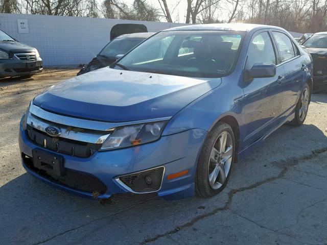 3FAHP0KC8AR108167 - 2010 FORD FUSION SPO BLUE photo 2