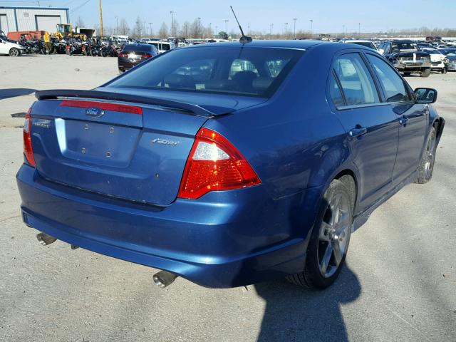 3FAHP0KC8AR108167 - 2010 FORD FUSION SPO BLUE photo 4