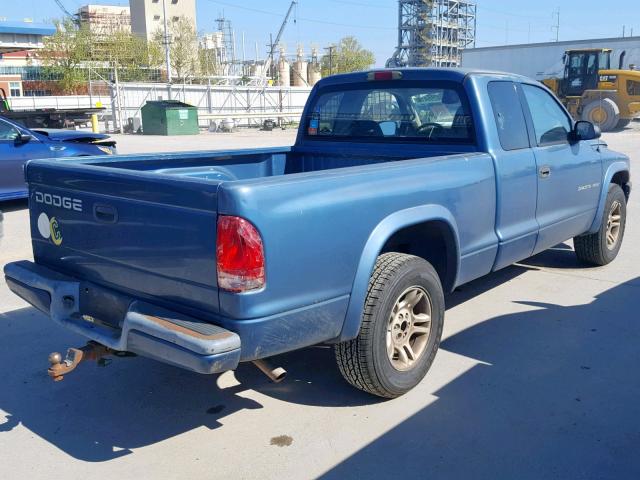 1B7GL32X92S664306 - 2002 DODGE DAKOTA SPO BLUE photo 4