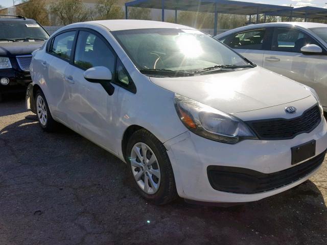 KNADM4A34E6370763 - 2014 KIA RIO LX WHITE photo 1